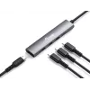 Equip 128963 hub USB-C de 4 puertos USB 3.2 Gen 1 (3.1 Gen 1), 4x USB-C, 5 Gbit/s, aluminio, sin adaptador de corriente, negro/plateado