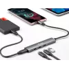 Equip 128963 hub USB-C de 4 puertos USB 3.2 Gen 1 (3.1 Gen 1), 4x USB-C, 5 Gbit/s, aluminio, sin adaptador de corriente, negro/plateado