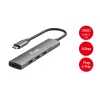 Equip 128963 hub USB-C de 4 puertos USB 3.2 Gen 1 (3.1 Gen 1), 4x USB-C, 5 Gbit/s, aluminio, sin adaptador de corriente, negro/plateado