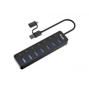 Concentrador USB Equip 7 puertos USB 3.2 Gen 1 con fuente de alimentación