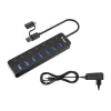Concentrador USB Equip 7 puertos USB 3.2 Gen 1 con fuente de alimentación