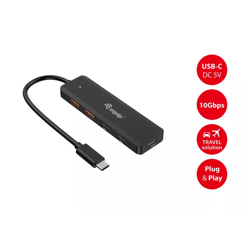 Concentrador USB-C Equip 4 puertos USB 3.2 Gen 2 (10 Gbit/s), USB-C x 2, USB-A x 2
