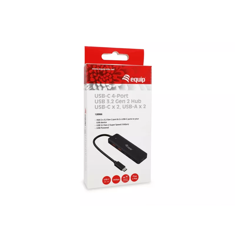 Concentrador USB-C Equip 4 puertos USB 3.2 Gen 2 (10 Gbit/s), USB-C x 2, USB-A x 2