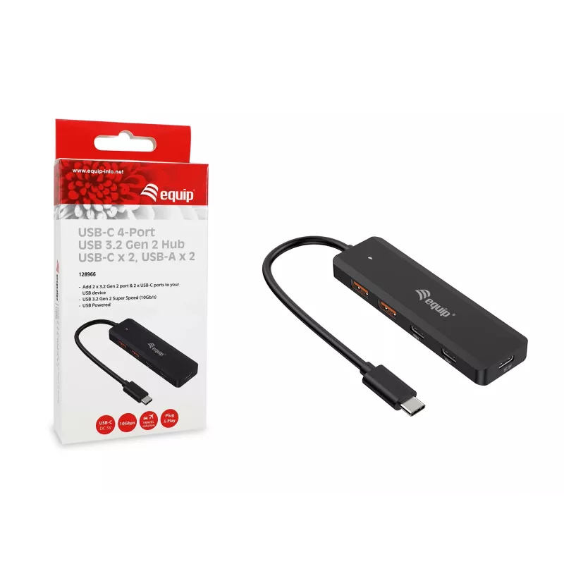 Concentrador USB-C Equip 4 puertos USB 3.2 Gen 2 (10 Gbit/s), USB-C x 2, USB-A x 2