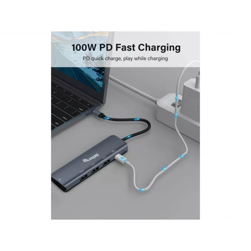 Equip USB-C 5-in-1 Adaptador MULTIFUNCIONAL, HDMI, USB 3.2 GEN1, 100W USB PD