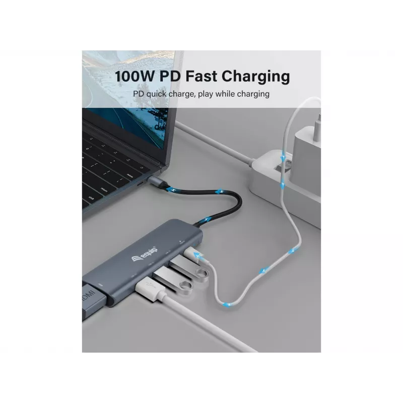 Equip USB-C 5-in-1 Adaptador MULTIFUNCIONAL, HDMI, USB 3.2 GEN1, 100W USB PD