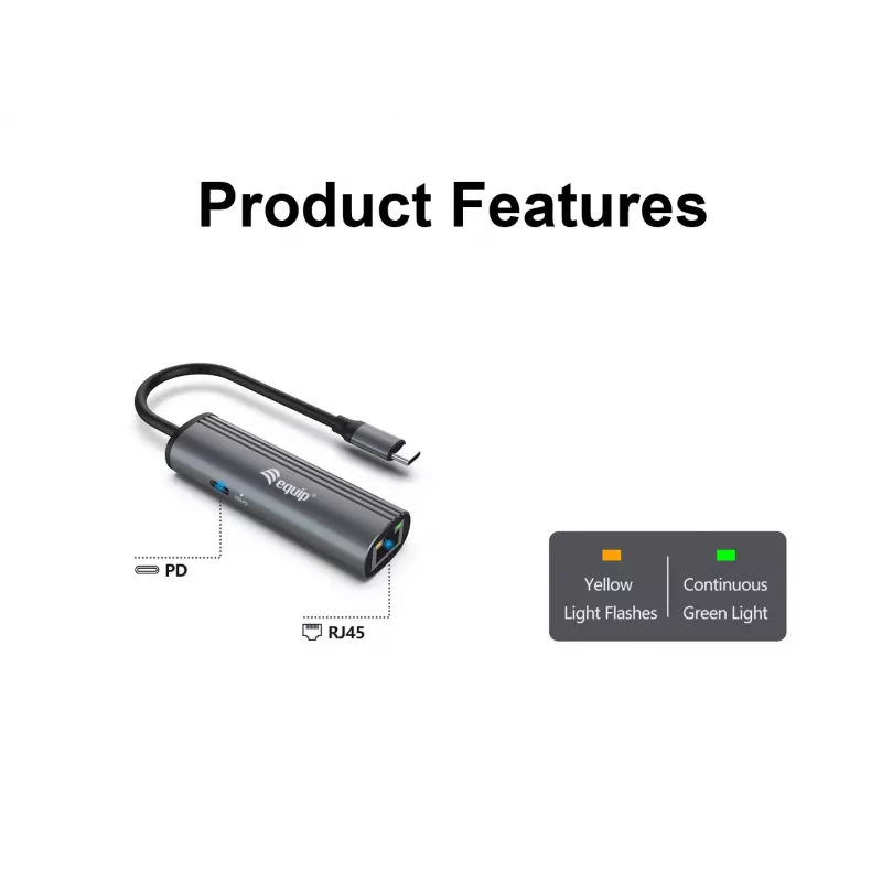 Equip USB-C a RJ45 Gigabit Red + Adaptador PD USB Type-C 100W