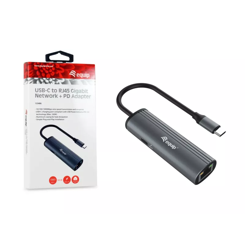 Equip USB-C a RJ45 Gigabit Red + Adaptador PD USB Type-C 100W