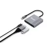 Equip 133488 adaptador 3 en 1 de USB-C a HDMI / USB-A / USB PD, USB 3.2 Gen 1 (3.1 Gen 1), 4K/60 Hz, 100 W PD, aluminio, negro/gris