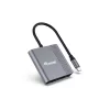Equip 133488 adaptador 3 en 1 de USB-C a HDMI / USB-A / USB PD, USB 3.2 Gen 1 (3.1 Gen 1), 4K/60 Hz, 100 W PD, aluminio, negro/gris