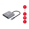 Equip 133488 adaptador 3 en 1 de USB-C a HDMI / USB-A / USB PD, USB 3.2 Gen 1 (3.1 Gen 1), 4K/60 Hz, 100 W PD, aluminio, negro/gris