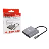 Equip 133488 adaptador 3 en 1 de USB-C a HDMI / USB-A / USB PD, USB 3.2 Gen 1 (3.1 Gen 1), 4K/60 Hz, 100 W PD, aluminio, negro/gris