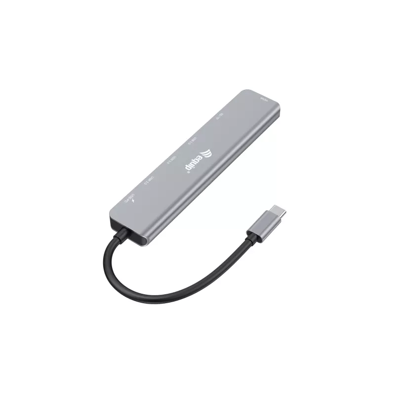 Adaptador multifunción Equip USB-C 7 en 1, HDMI 4K/60Hz, USB 3.2 Gen1 x3, TF/Micro SD, 100W USB PD