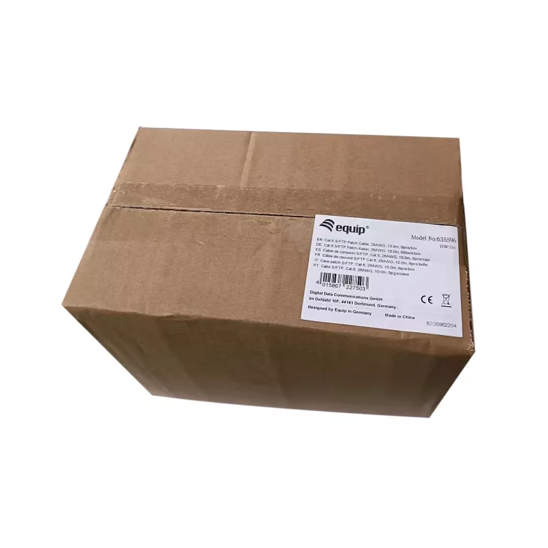 Cable de red Equip Cat.6 S/FTP, 10,0 m, negro, pack de 9, 10 m, Cat6, S/FTP (S-STP), RJ-45, RJ-45, negro