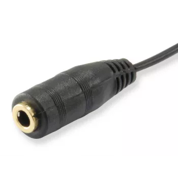 Equip Cable divisor de audio, negro, 3,5 mm, 2 x 3,5 mm, conector hembra, conector macho, policloruro de vinilo (PVC)