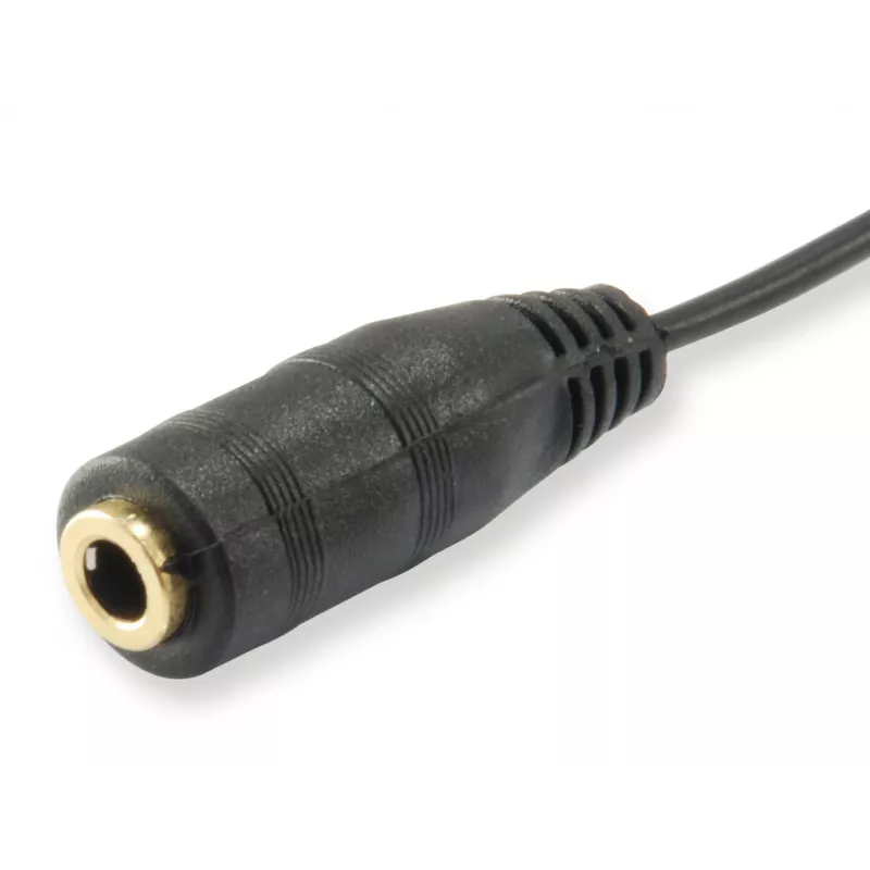 Equip Cable divisor de audio, negro, 3,5 mm, 2 x 3,5 mm, conector hembra, conector macho, policloruro de vinilo (PVC)