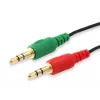 Equip Cable divisor de audio, negro, 3,5 mm, 2 x 3,5 mm, conector hembra, conector macho, policloruro de vinilo (PVC)