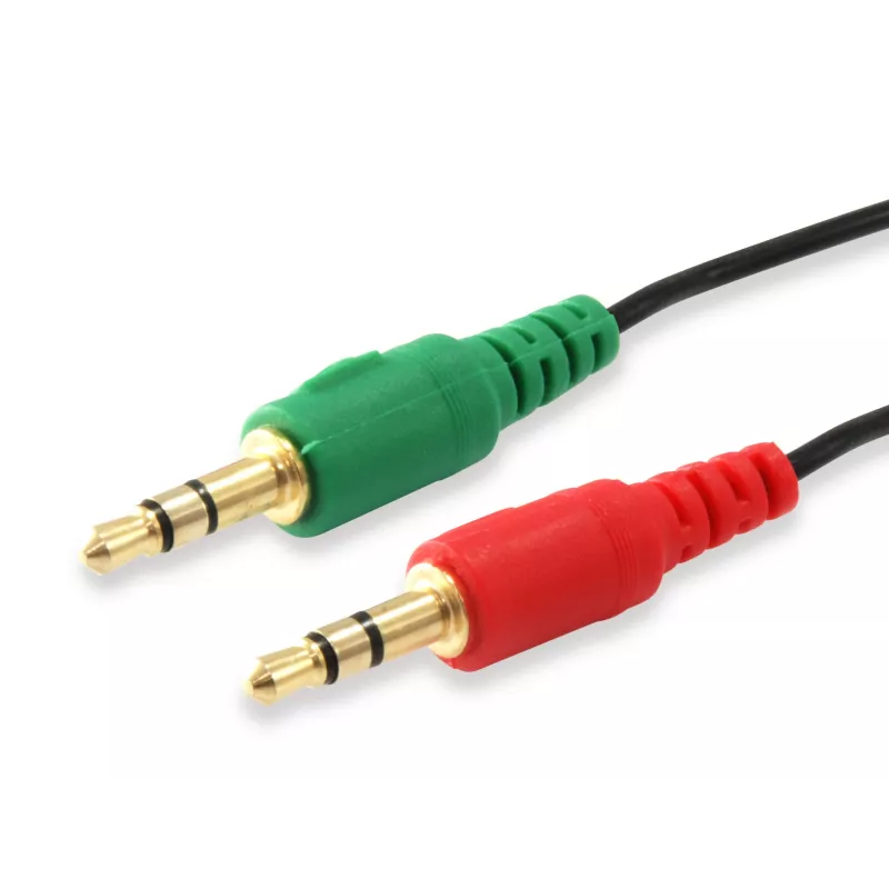Equip Cable divisor de audio, negro, 3,5 mm, 2 x 3,5 mm, conector hembra, conector macho, policloruro de vinilo (PVC)