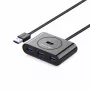UGREEN 20291 hub USB 3.0 de 4 puertos, cable de 1 m, negro
