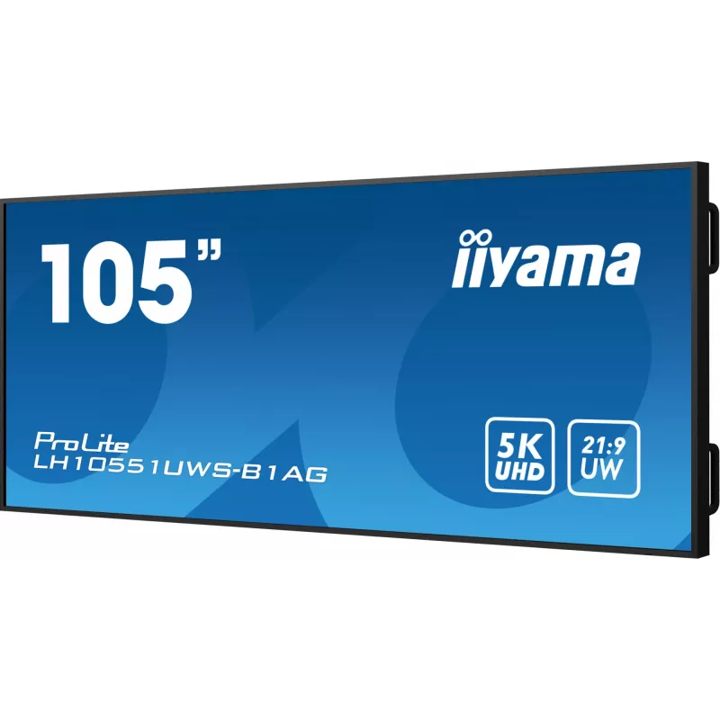 Pantalla de señalización iiyama LH10551UWS-B1AG pantalla plana de señalización digital 2,67 m (105 inch) LED 500 cd/m² UltraWide 5K HD negro 24/7