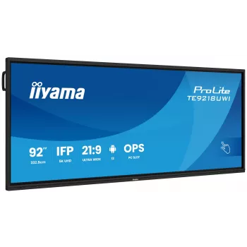 Pantalla de señalización iiyama TE9218UWI-B1AG diseño kiosco 2,32 m (91,5