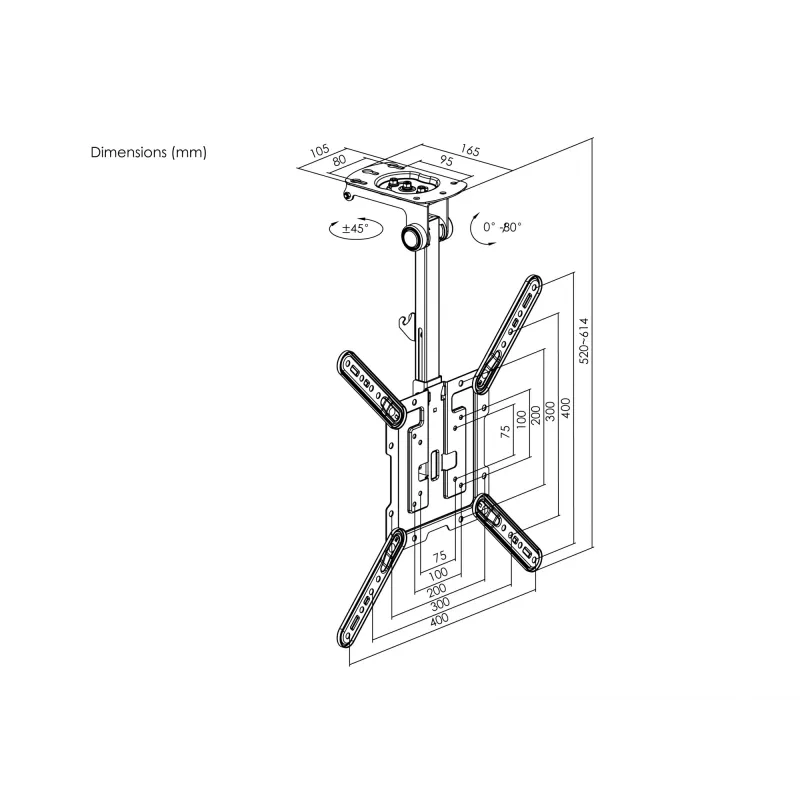 Equip soporte de techo para TV de 23