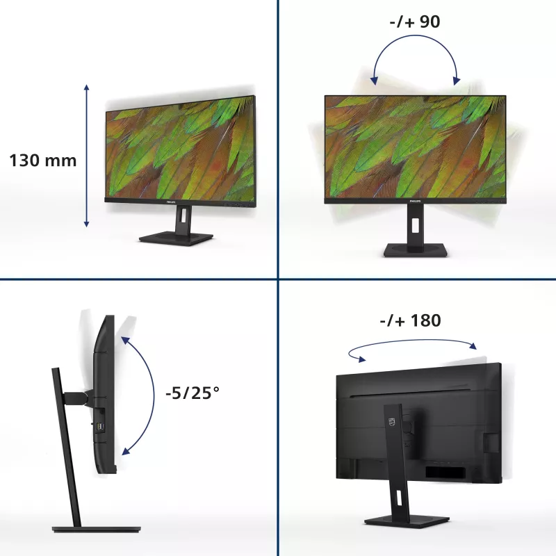 Philips serie 3000 27B1U3900/00 monitor de ordenador 68,6 cm (27 inch) 3840 x 2160 píxeles 4K Ultra HD LCD negro