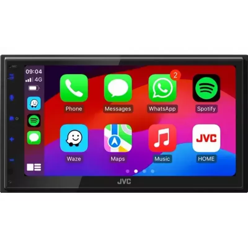 JVC KW-M595DBT receptor multimedia 2 DIN para coche, pantalla táctil de 6,8 pulgadas, DAB+, Apple CarPlay, Android Auto, Wi-Fi, 22 W, negro