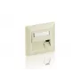 Placa frontal alemana Equip de 3 puertos, blanco puro, blanco, plástico ABS, aluminio, convencional, cualquier marca, RJ-45, 80 mm