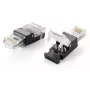 Equip conector RJ45 sin herramientas, Cat.6, RJ-45, negro, transparente, policarbonato, Cat6, -10 - 60 °C, 12 g