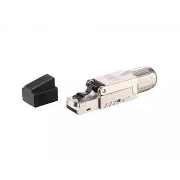 Equip conector RJ45 sin herramientas Cat 8.1 5 uds./set negro acero inoxidable macho