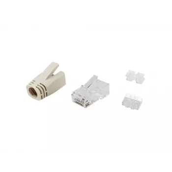 Equip set de conectores RJ45 Cat.6A 100 uds. transparente blanco