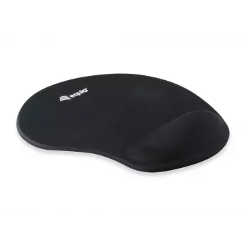 Equip alfombrilla de ratón con gel, negra, lisa, tela, gel, poliuretano, reposamuñecas, base antideslizante
