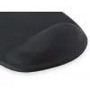Equip alfombrilla de ratón con gel, negra, lisa, tela, gel, poliuretano, reposamuñecas, base antideslizante