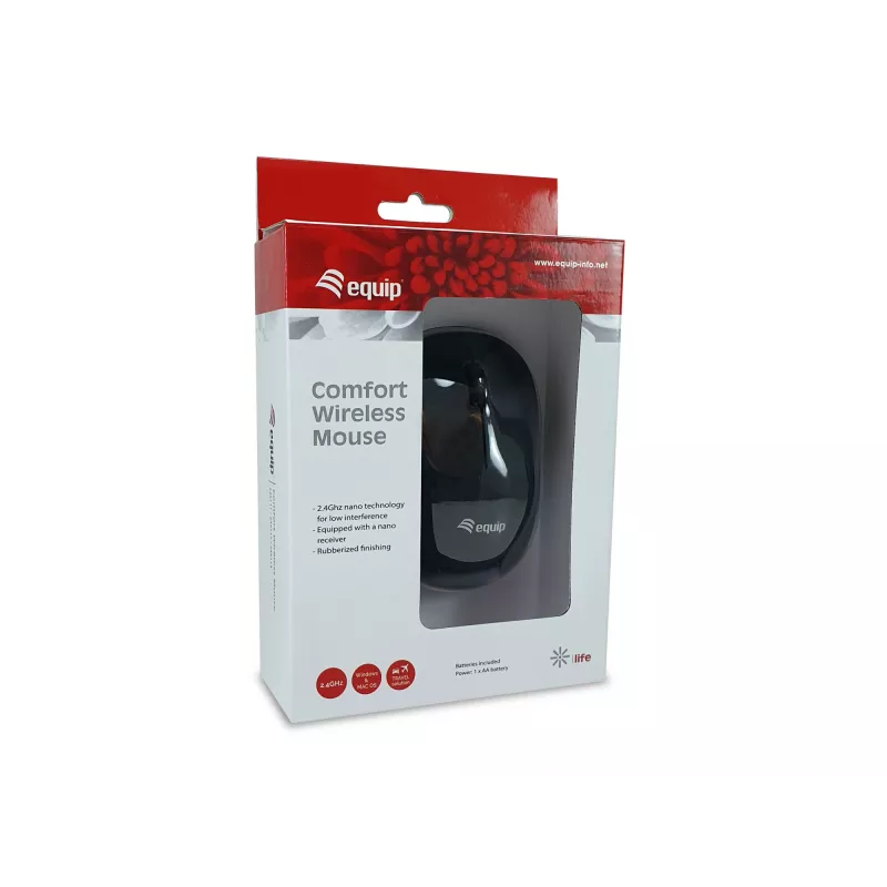 Equip ratón Comfort inalámbrico negro RF inalámbrico