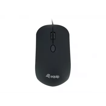 Equip ratón USB Comfort, ambidiestro, óptico, USB Type-A, 1600 DPI, negro