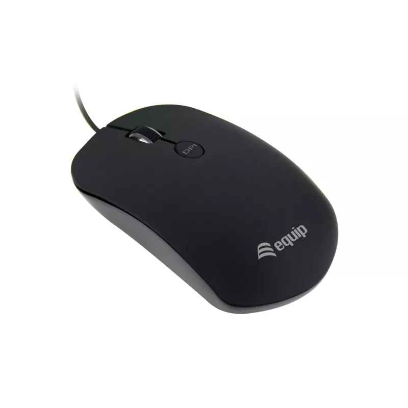 Equip ratón USB Comfort, ambidiestro, óptico, USB Type-A, 1600 DPI, negro
