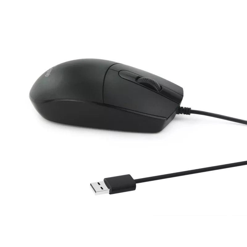 Equip ratón USB Silent, ambidiestro, óptico, USB Type-A, 1200 DPI, negro