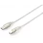 Cable USB 2.0 Type-A a Type-B Equip 128650 1,8 m transparente plateado