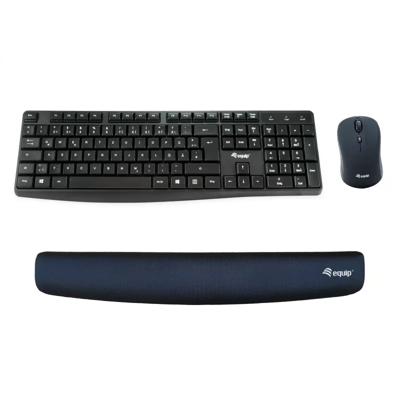 Equip reposamuñecas para teclado, negro, espuma viscoelástica, China, 465 mm, 70 mm, 20 mm