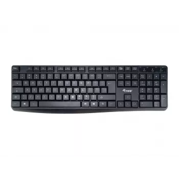 Equip teclado USB con cable, distribución US/internacional (QWERTY), tamaño completo (100%), con cable, USB, QWERTY, negro