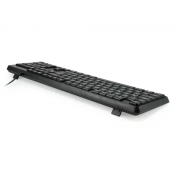Equip teclado USB con cable, distribución US/internacional (QWERTY), tamaño completo (100%), con cable, USB, QWERTY, negro