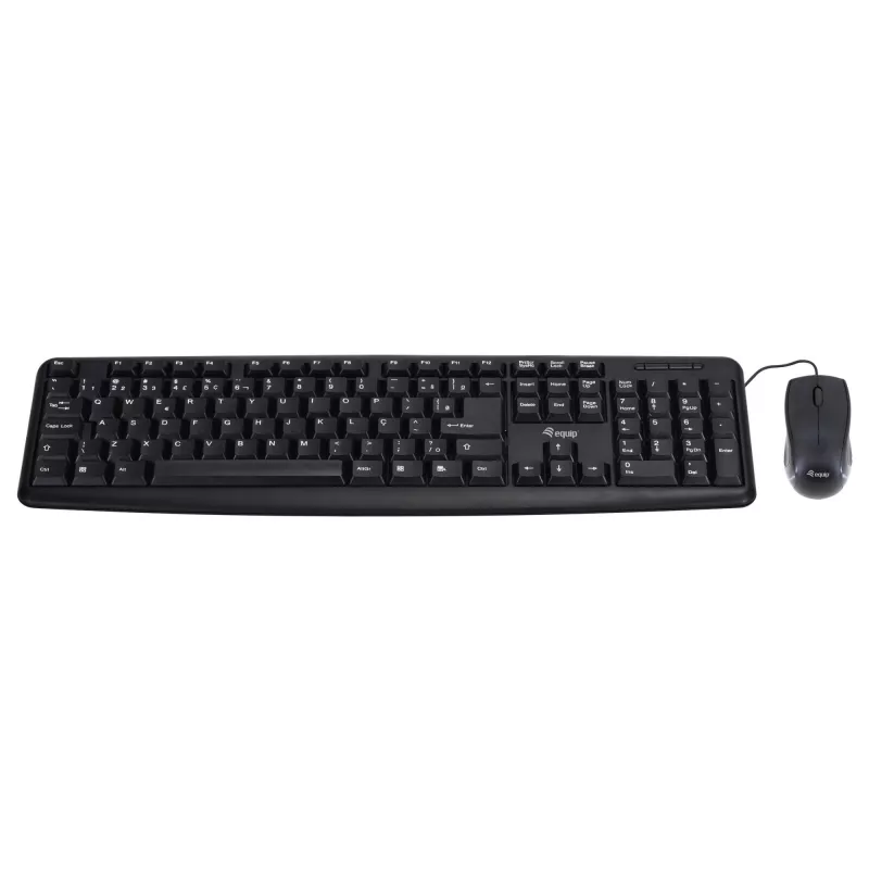 Equip 245202 teclado ratón incluido oficina USB QWERTY portugués negro