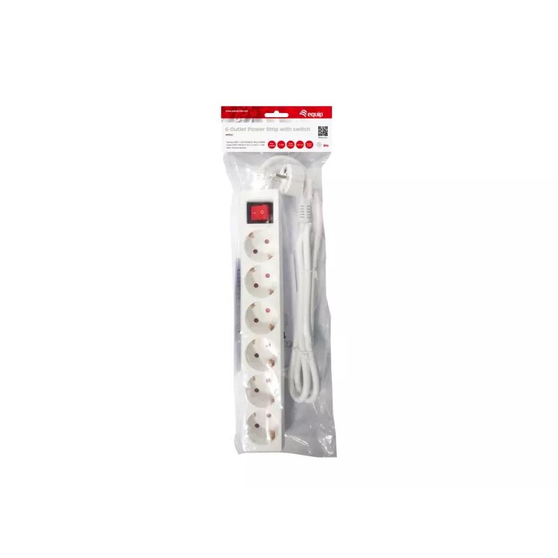 Alargador Equip 245552 1,5 m 6 tomas AC interior blanco