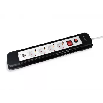 Alargador Equip 245553 1,5 m 4 salidas AC interior negro, blanco