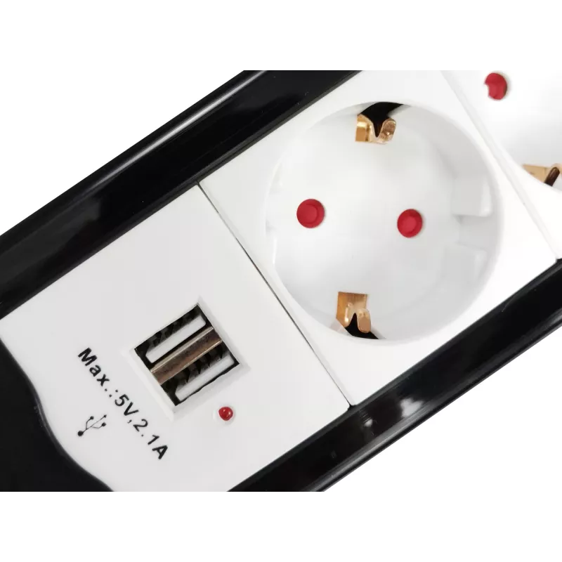 Alargador Equip 245553 1,5 m 4 salidas AC interior negro, blanco