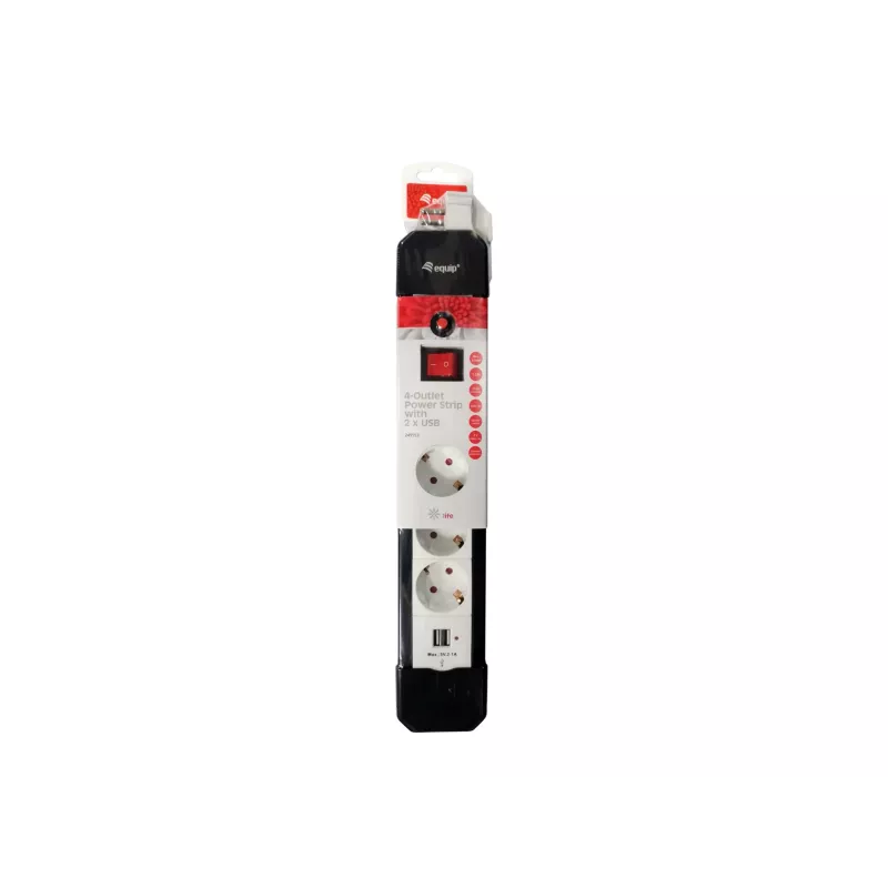 Alargador Equip 245553 1,5 m 4 salidas AC interior negro, blanco
