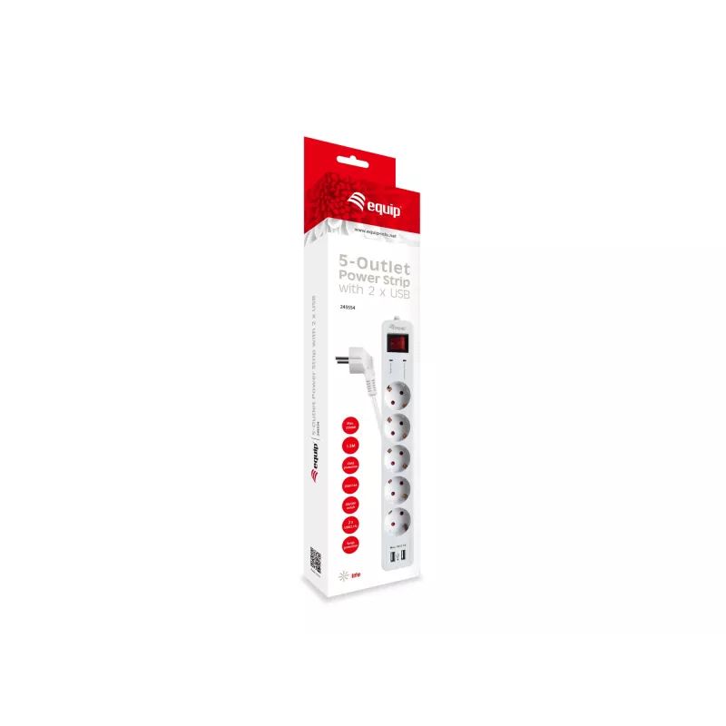 Regleta de enchufes Equip 245554 1,8 m 5 salidas AC interior blanco