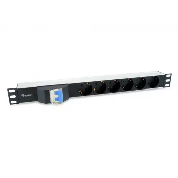 Unidad de distribución de energía (PDU) Equip 333312 6 tomas AC 1U negro