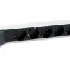 Unidad de distribución de energía (PDU) Equip 333312 6 tomas AC 1U negro
